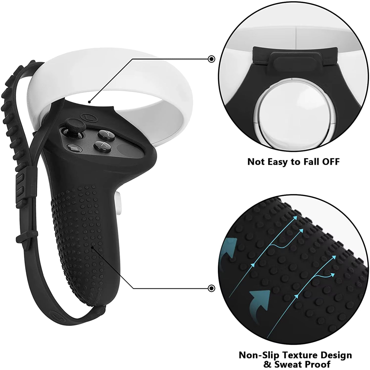 Meta Quest 2 Controller Grips with Knuckle Straps